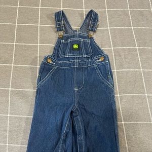Kids John Deere Denim Overalls Bibs Size 12m Toddler Blue Cotton